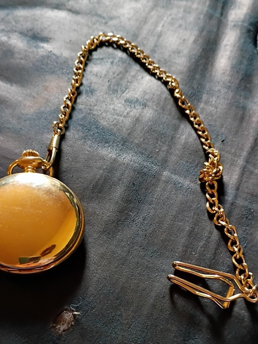 Gold Pocket Watch with Chain